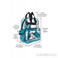 DALIX Small Clear Backpack Transparent PVC Security Security School Bag in Navy Blue   